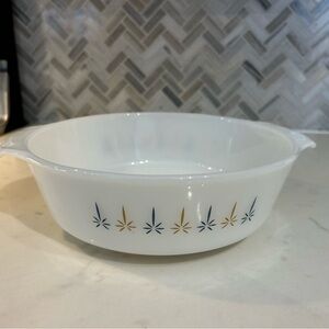 Fire King Anchor Hocking Casserole Dosh with Atomic Starbursts